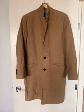 Tiger of Sweden Camel Brown Single-Breasted Pea Coat